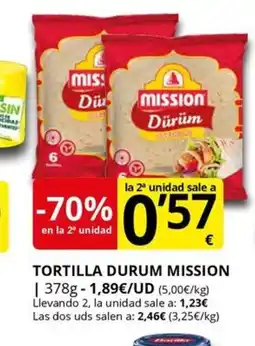 Supermercados MAS MISSION Tortilla durum oferta
