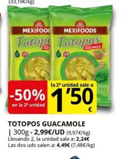 Supermercados MAS Totopos guacamole oferta