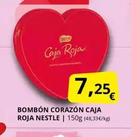 Supermercados MAS Bombón corazón caja roja nestle oferta
