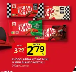 Supermercados MAS Chocolatina kit kat mini o mini blanco nestle oferta