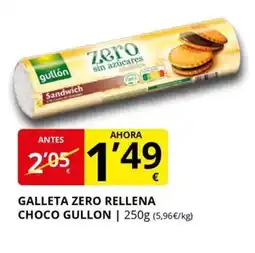 Supermercados MAS GULLON Galleta zero rellena choco oferta