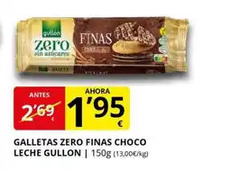 Supermercados MAS GULLON Galletas zero finas choco leche oferta