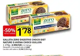 Supermercados MAS GULLON Galleta zero digestive choco diet nature o avena choco oferta
