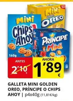 Supermercados MAS Galleta mini golden oreo, príncipe o chips ahoy oferta