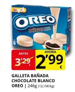 Supermercados MAS OREO Galleta bañada chocolate blanco oferta