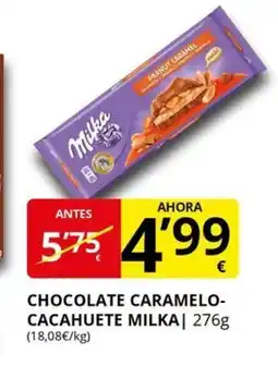 Supermercados MAS MILKA Chocolate caramelo- cacahuete oferta