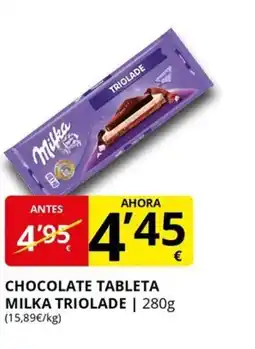 Supermercados MAS Chocolate tableta milka triolade oferta