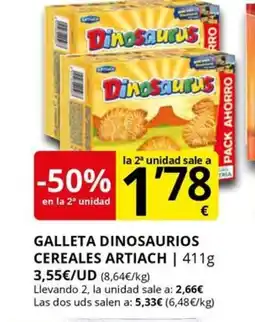 Supermercados MAS ARTIACH Galleta dinosaurios cereales oferta