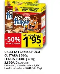Supermercados MAS CUETARA Galleta flakes choco oferta