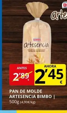 Supermercados MAS BIMBO Pan de molde artesencia oferta
