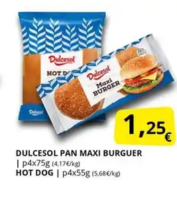 Supermercados MAS DULCESOL Pan maxi burguer oferta