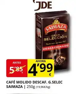Supermercados MAS SAIMAZA Café molido descaf. g.selec oferta