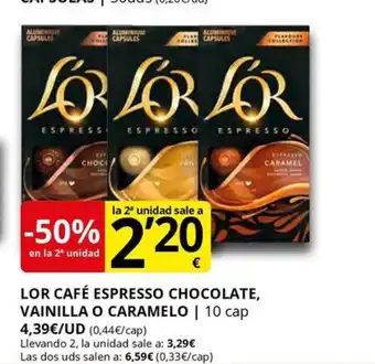 LOR Café espresso chocolate, vainilla o caramelo