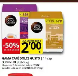 Supermercados MAS DOLCE GUSTO Gama café oferta