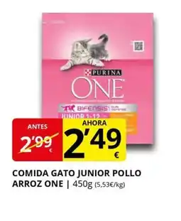 Supermercados MAS ONE Comida gato junior pollo arroz oferta