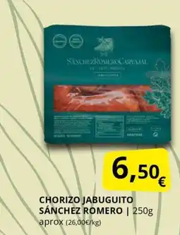 Supermercados MAS Chorizo jabuguito sánchez romero oferta