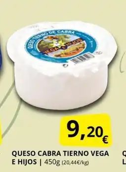 Supermercados MAS VEGA E HIJOS Queso cabra tierno oferta
