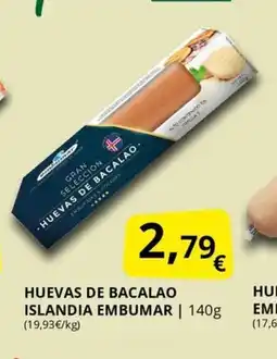 Supermercados MAS EMBUMAR Huevas de bacalao islandia oferta