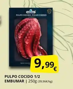 Supermercados MAS EMBUMAR Pulpo cocido 1/2 oferta