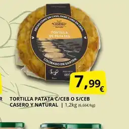 Supermercados MAS Tortilla patata c/ceb o s/ceb casero y natural oferta