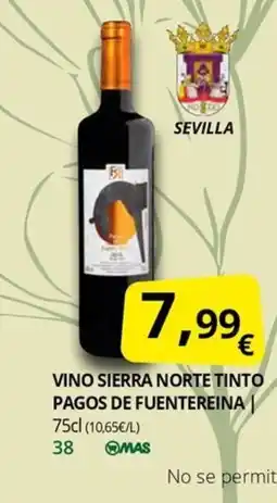Supermercados MAS PAGOS DE FUENTEREINA Vino sierra norte tinto oferta