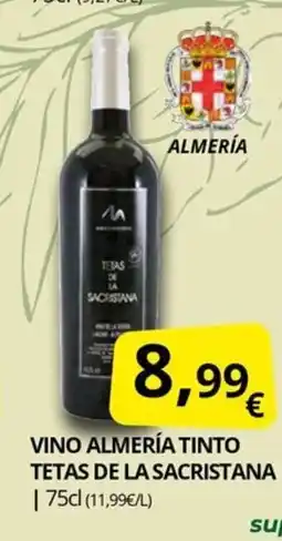Supermercados MAS Vino almería tinto tetas de la sacristana oferta
