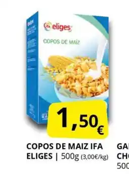 Supermercados MAS IFA ELIGES Copos de maiz oferta