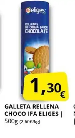 Supermercados MAS IFA ELIGES Galleta rellena choco oferta