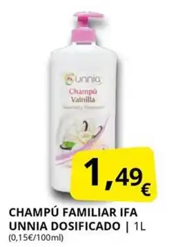 Supermercados MAS Champú familiar ifa unnia dosificado oferta