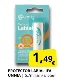 Supermercados MAS IFA UNNIA Protector labial oferta