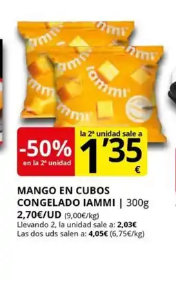 Supermercados MAS IAMMI Mango en cubos congelado oferta
