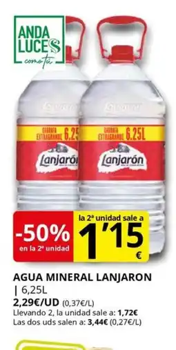 Supermercados MAS LANJARON Agua mineral oferta