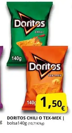 Supermercados MAS DORITOS Chili o tex-mex oferta