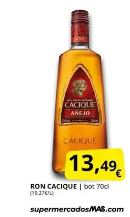 Supermercados MAS RON CACIQUE oferta