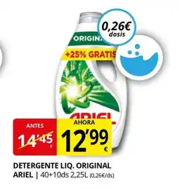 Supermercados MAS ARIEL Detergente liq. original oferta