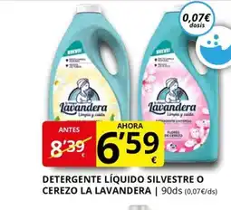 Supermercados MAS LA LAVANDERA Detergente líquido silvestre o cerezo oferta