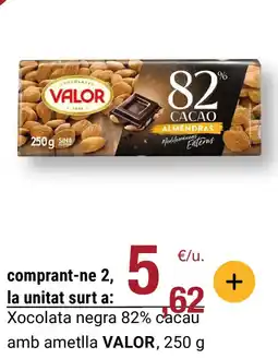 BonpreuEsclat VALOR Xocolata negra 82% cacau amb ametlla oferta