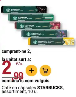 BonpreuEsclat STARBUCKS Cafè en càpsules, assortiment, 10 u. oferta