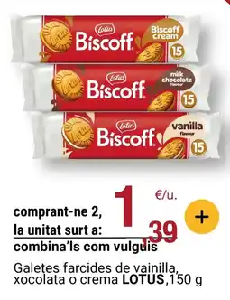 BonpreuEsclat LOTUS Galetes farcides de vainilla, xocolata o crema oferta