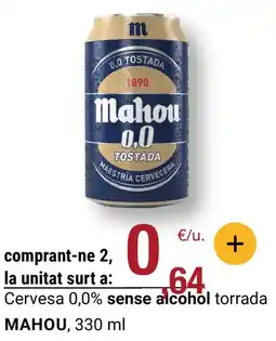BonpreuEsclat MAHOU Cervesa 0,0% sense alcohol torrada oferta