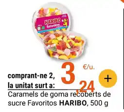 BonpreuEsclat HARIBO Caramels de goma recoberts de sucre Favoritos oferta