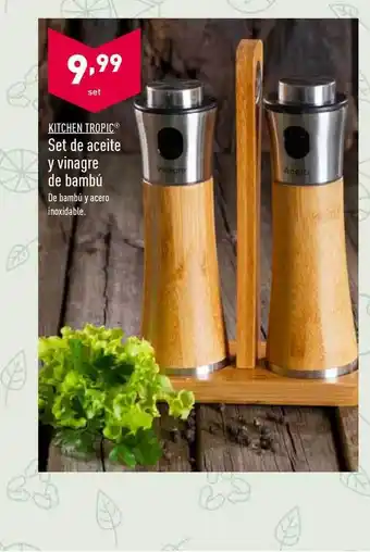 ALDI Kitchen Tropic Set De Aceite Y Vinagre De Bambú oferta
