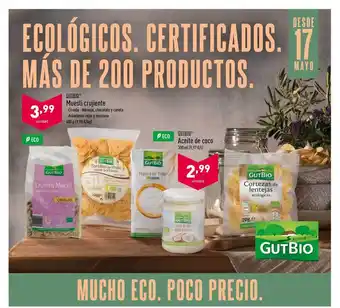 ALDI Gutbio Muesli Crujiente Gutbio Aceite De Coco oferta