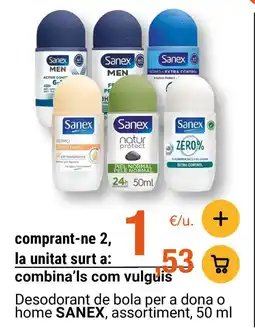 BonpreuEsclat SANEX Desodorant de bola per a dona o home assortiment oferta