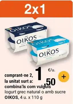 BonpreuEsclat OIKOS logurt grec natural o amb sucre oferta