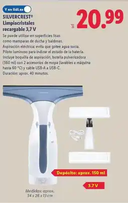 Lidl Silvercrest - limpiacristales recargable oferta