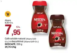 BonpreuEsclat NESCAFÉ Cafè soluble natural o descafeïnat oferta