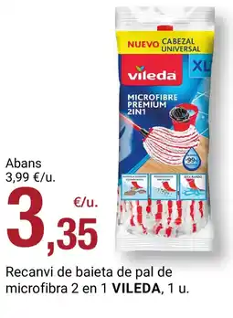 BonpreuEsclat VILEDA Recanvi de baieta de pal de microfibra 2 en 1 oferta