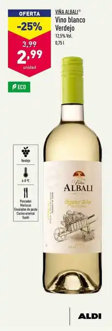ALDI Viña Albali Vino Blanco Verdejo 0,75l oferta