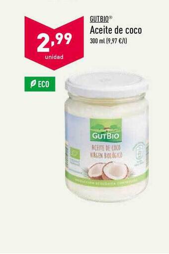 ALDI Gutbio Aceite De Coco 300ml oferta